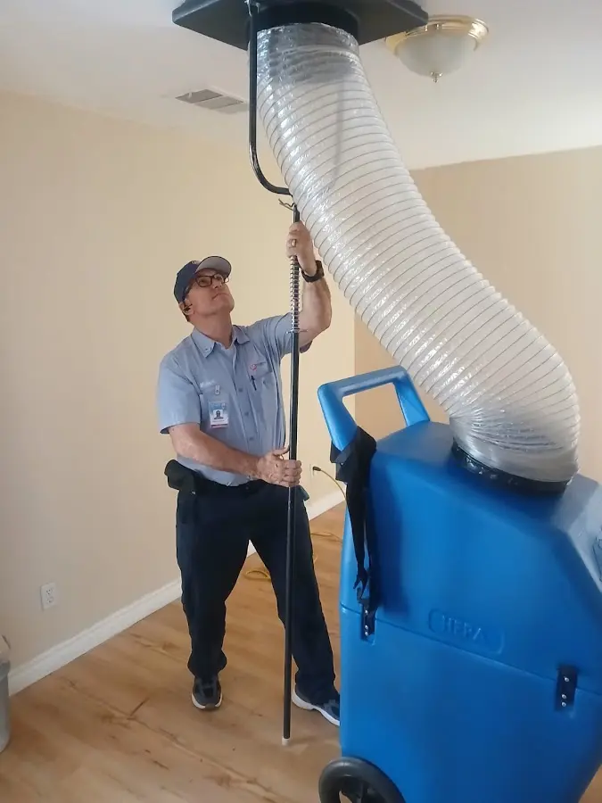 HVAC Installation technician using HEPA equipment in Vinings